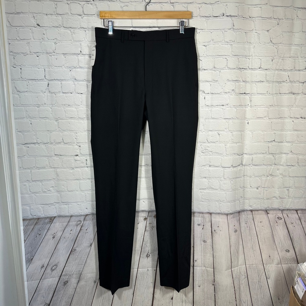 Calvin Klein Jerry‎ Slim Fit Black Wool Blend Dress Pants 32x34 NWT JRREP